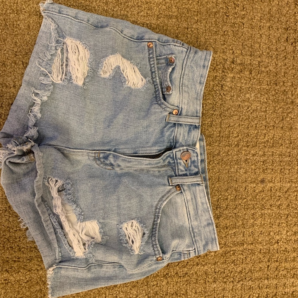 Light blue ripped Jean Shorts
